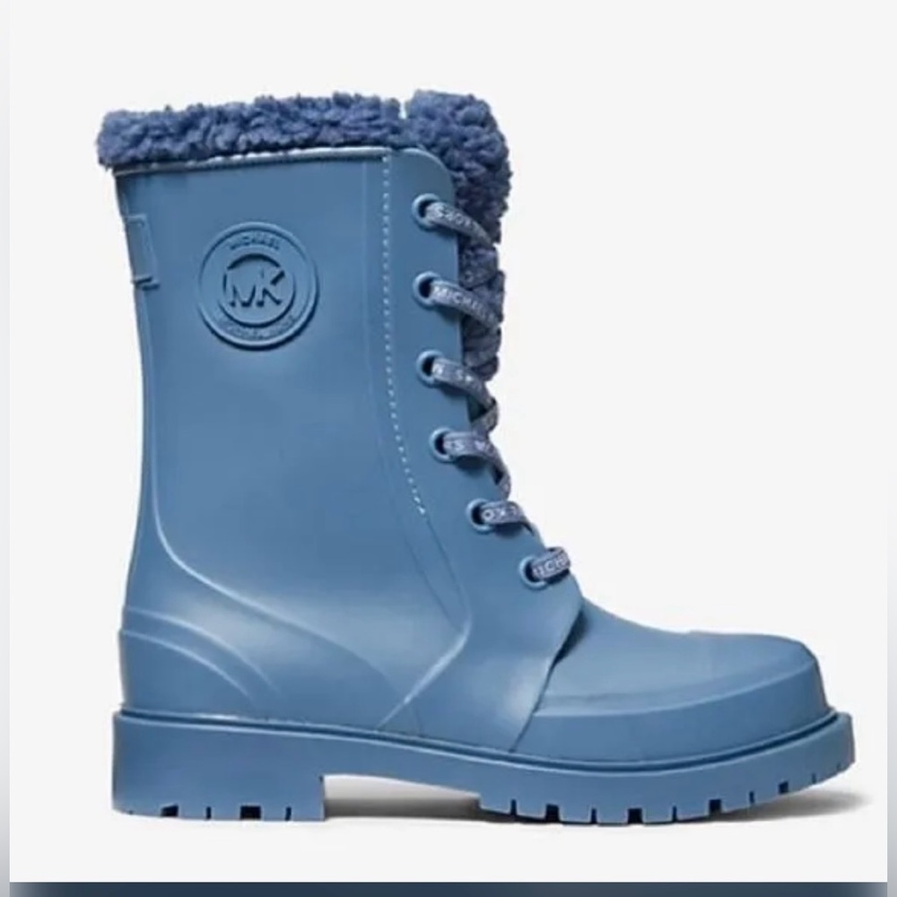 Michael Kors Montaigne Denim Blue Rain Boots Size 7